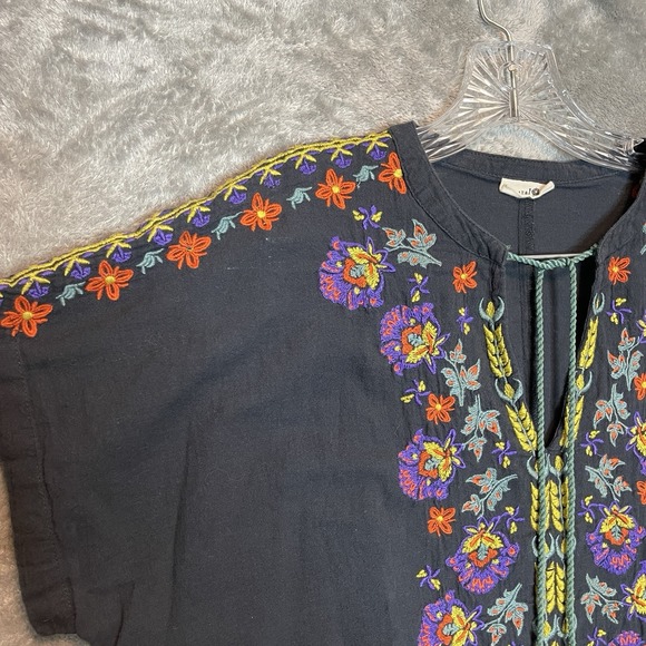 NATURAL LIFE Tops - Nautral Life Women Embroidered Boxy Boho Top XL* Oversized Folk Peasant Floral